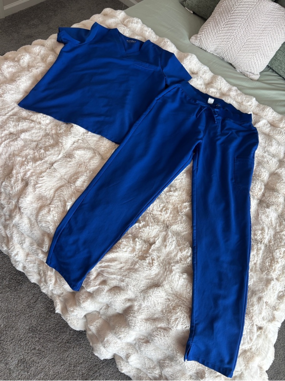 Mandala Women's  Royal Blue Scrub Top and Jogger Set ✨